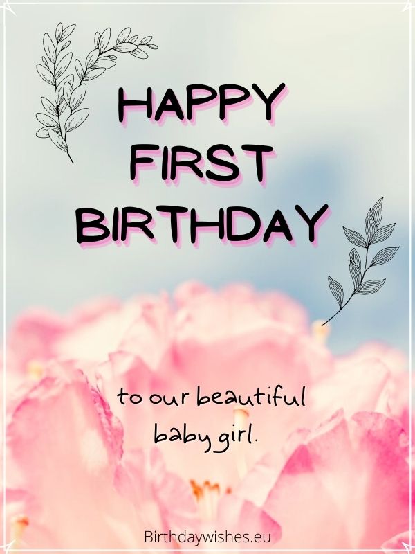 Happy 1st Birthday Girl| First Birthday Wishes For One Year Old Daughter